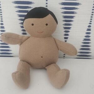 LOVEVERY Love Every Organic Cotton Baby Doll Plush Black Hair Tan Skin Tone 8”